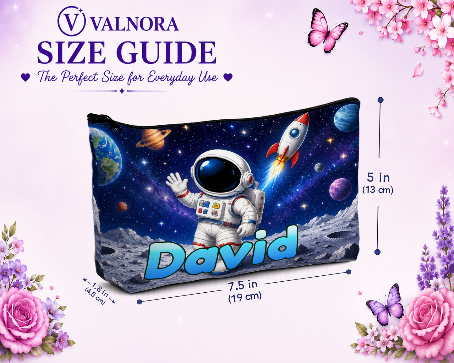 Personalized Space Pencil Pouch | Custom Pencil Case for Kids