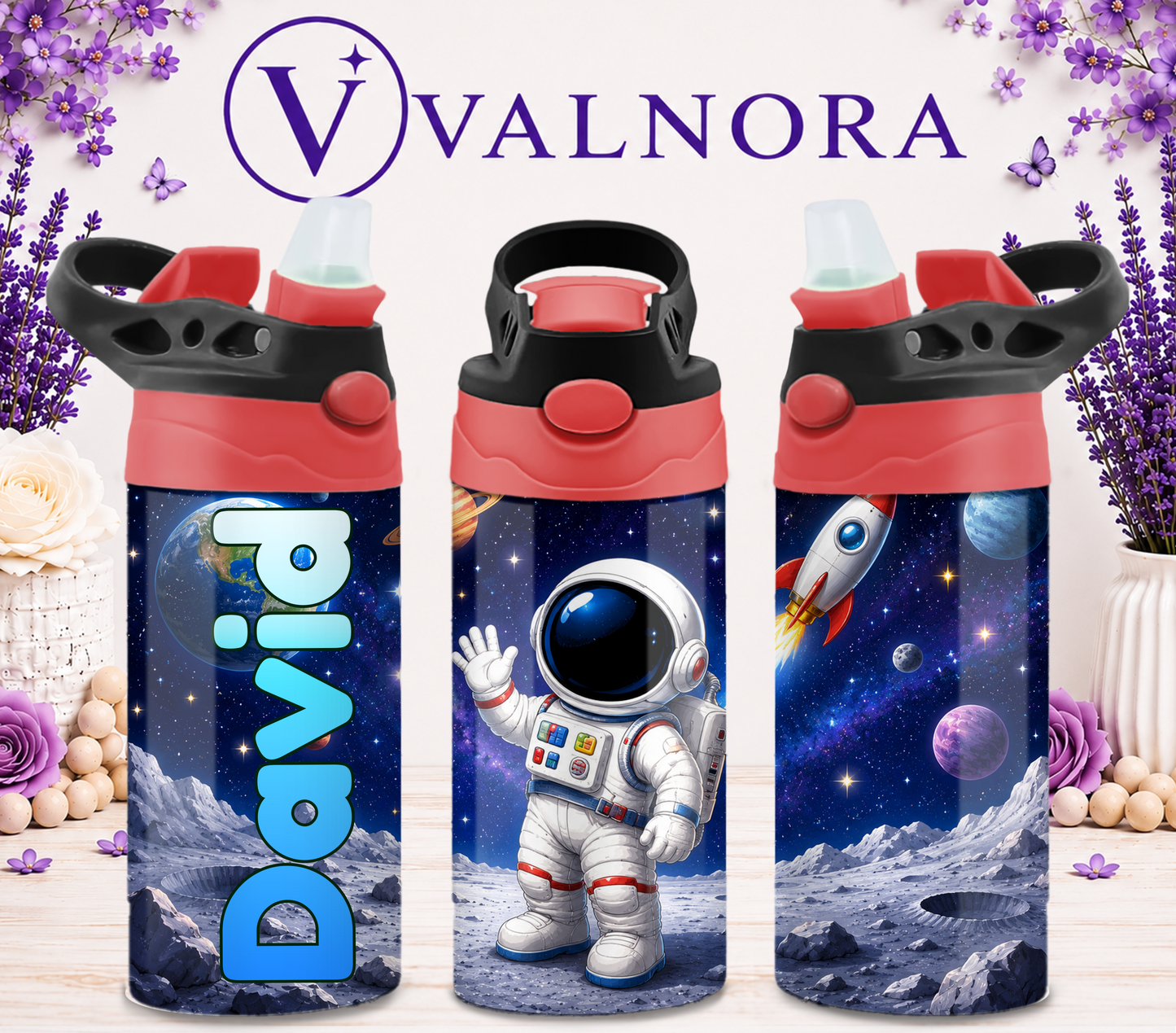 Personalized Space Kids Tumbler | Custom 12 oz Stainless Steel Cup