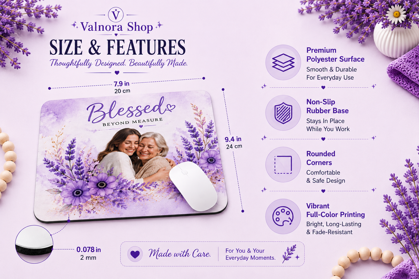 Personalized Photo Mouse Pad – Custom Picture Mouse Pad – Personalized Desk Gift – Custom Office Mouse Pad – Upload Your Photo