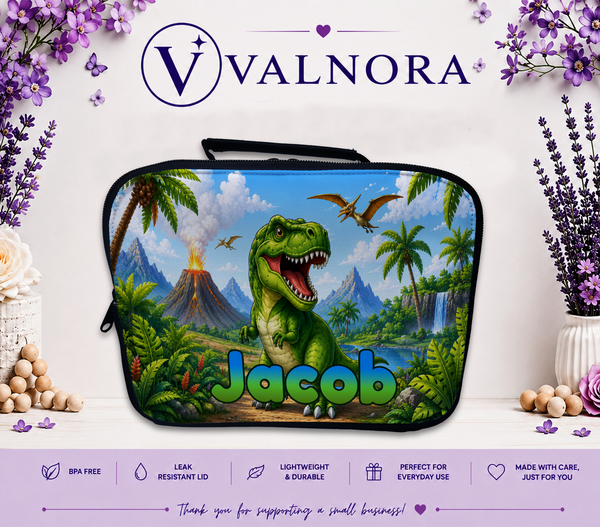 Personalized Dinosaur Lunch Bag for Kids | Insulated School Lunch Bag