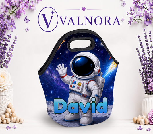 Personalized Space Lunch Bag with Name | Custom Kids Neoprene Lunch Box