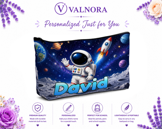 Personalized Space Pencil Pouch | Custom Pencil Case for Kids