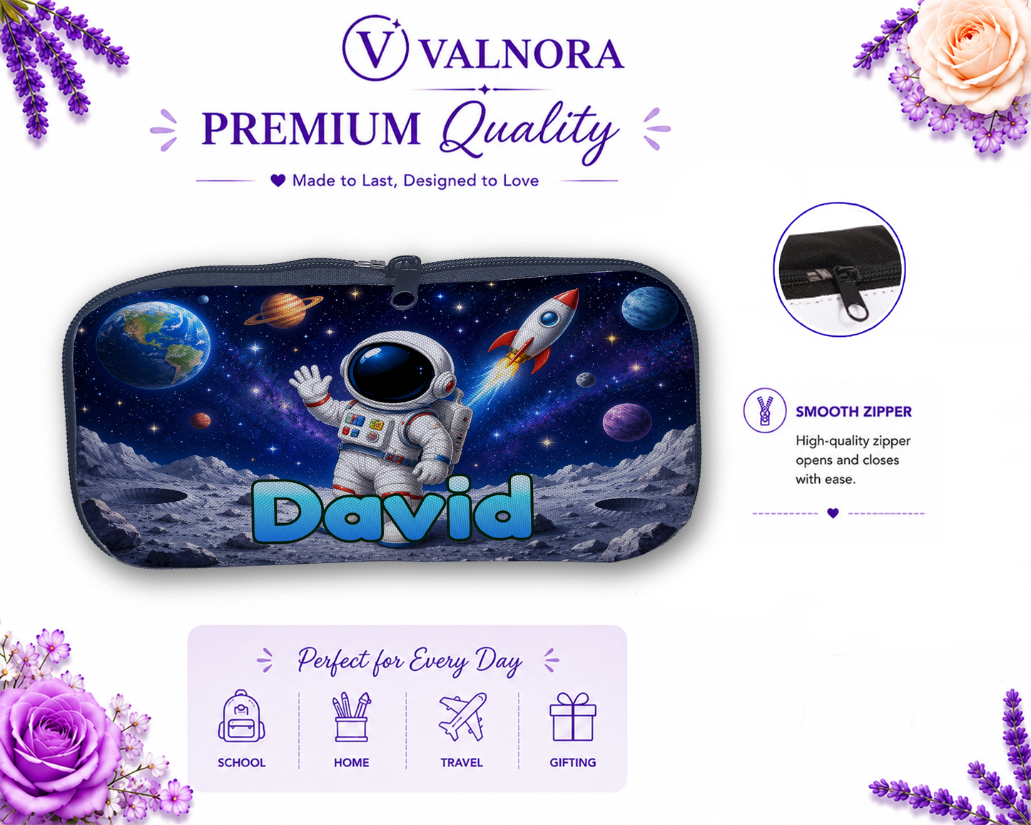 Personalized Space Pencil Case | Custom School Pencil Pouch