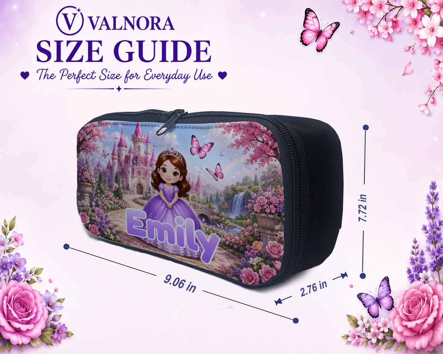 Personalized Princess Pencil Case | Custom School Pencil Pouch
