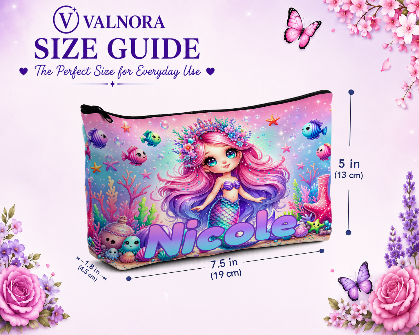Personalized Mermaid Pencil Pouch | Custom Pencil Case for Kids