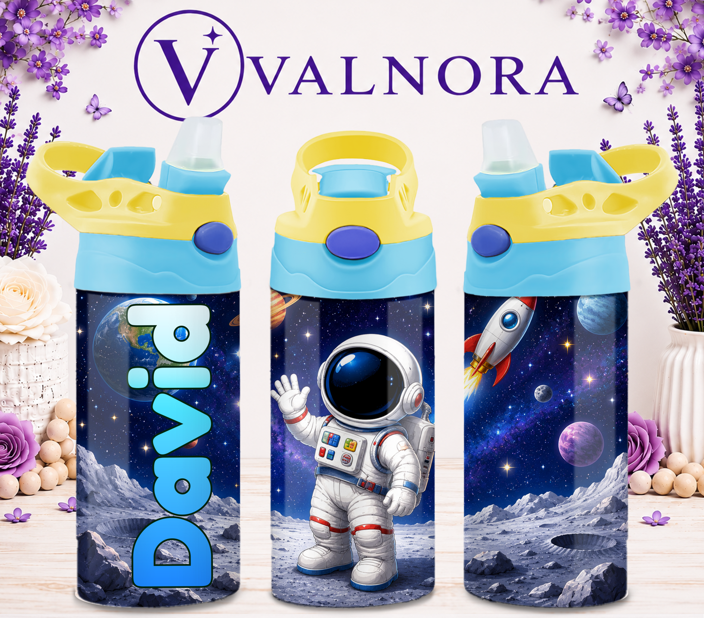 Personalized Space Kids Tumbler | Custom 12 oz Stainless Steel Cup
