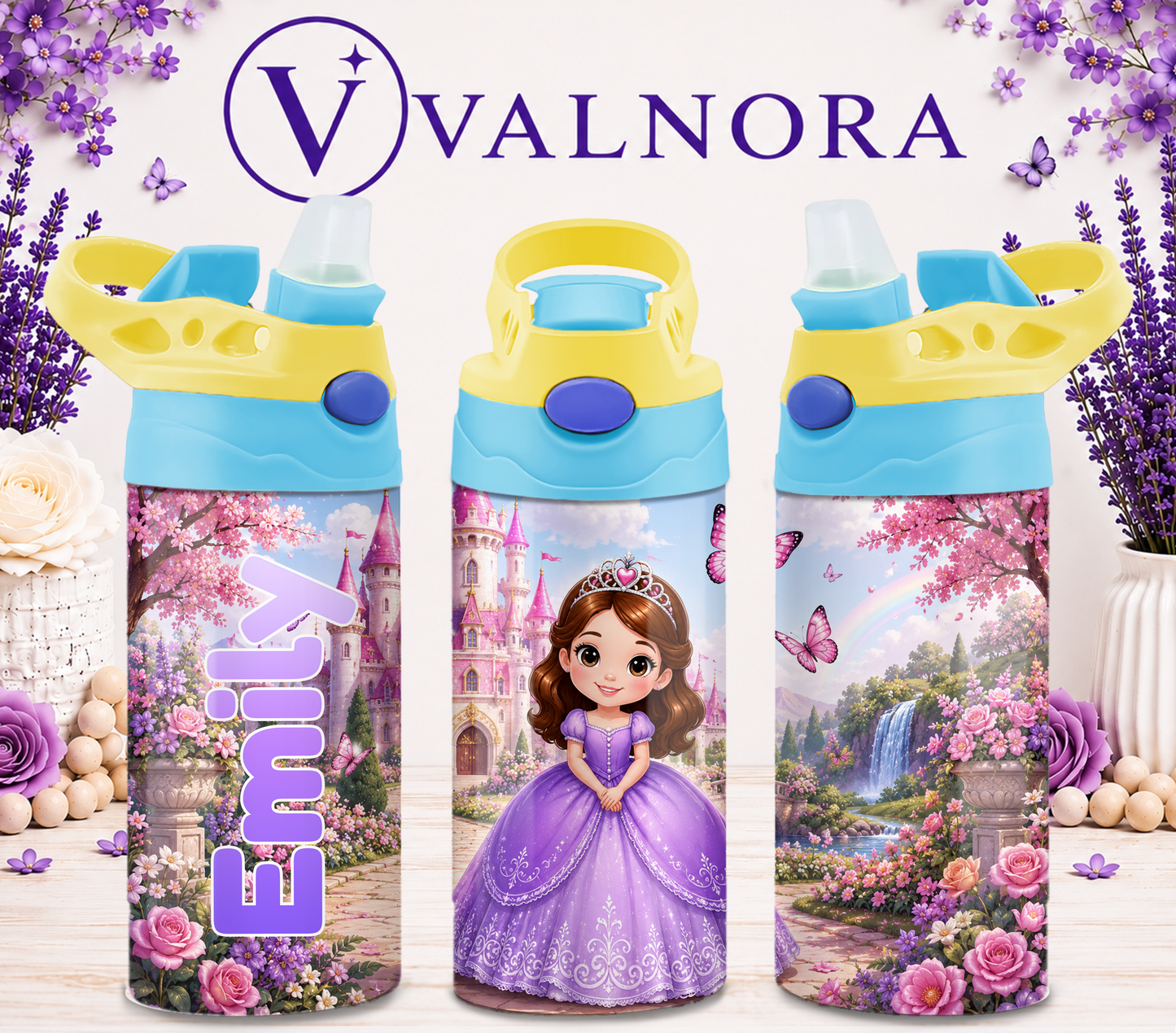 Personalized Princess Kids Tumbler | Custom 12 oz Stainless Steel Cup