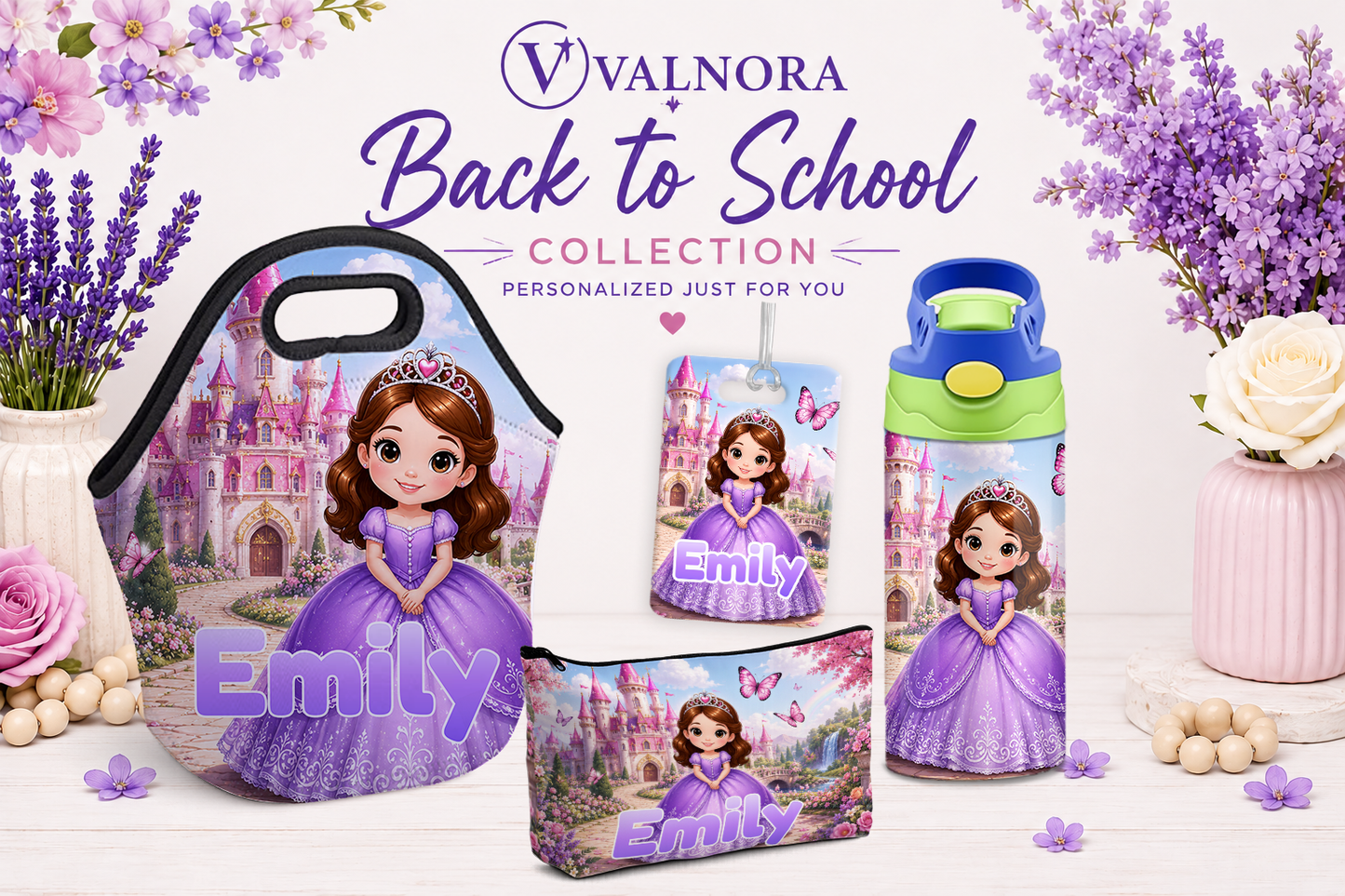 Princess Back to School Bundle | 4-Piece Personalized School Set