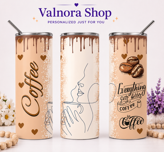 Coffee Lover 20oz Skinny Tumbler