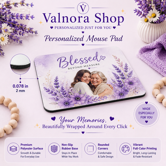 Personalized Photo Mouse Pad – Custom Picture Mouse Pad – Personalized Desk Gift – Custom Office Mouse Pad – Upload Your Photo