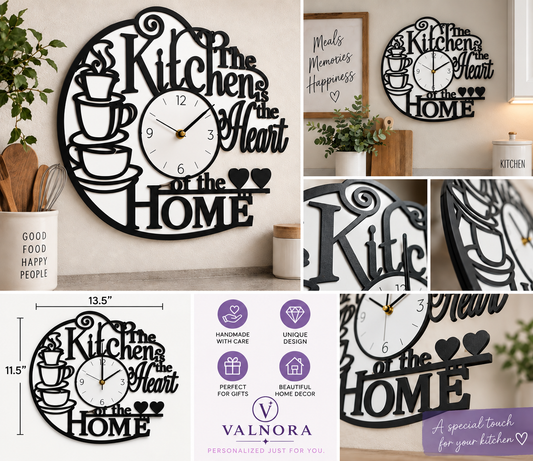 Kitchen Wall Clock – Home Is the Heart of the Home