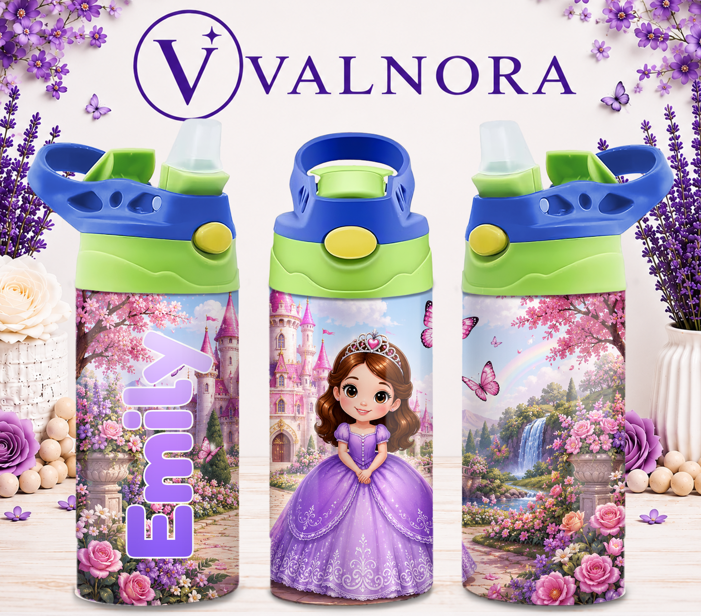 Personalized Princess Kids Tumbler | Custom 12 oz Stainless Steel Cup