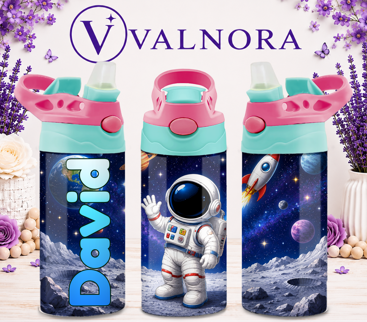 Personalized Space Kids Tumbler | Custom 12 oz Stainless Steel Cup