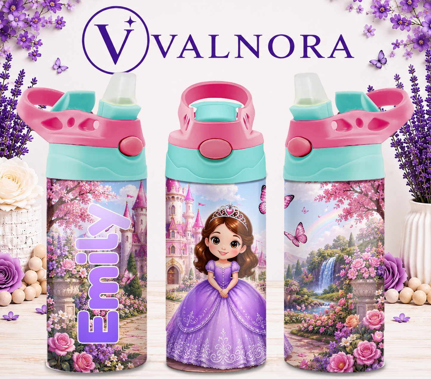 Personalized Princess Kids Tumbler | Custom 12 oz Stainless Steel Cup
