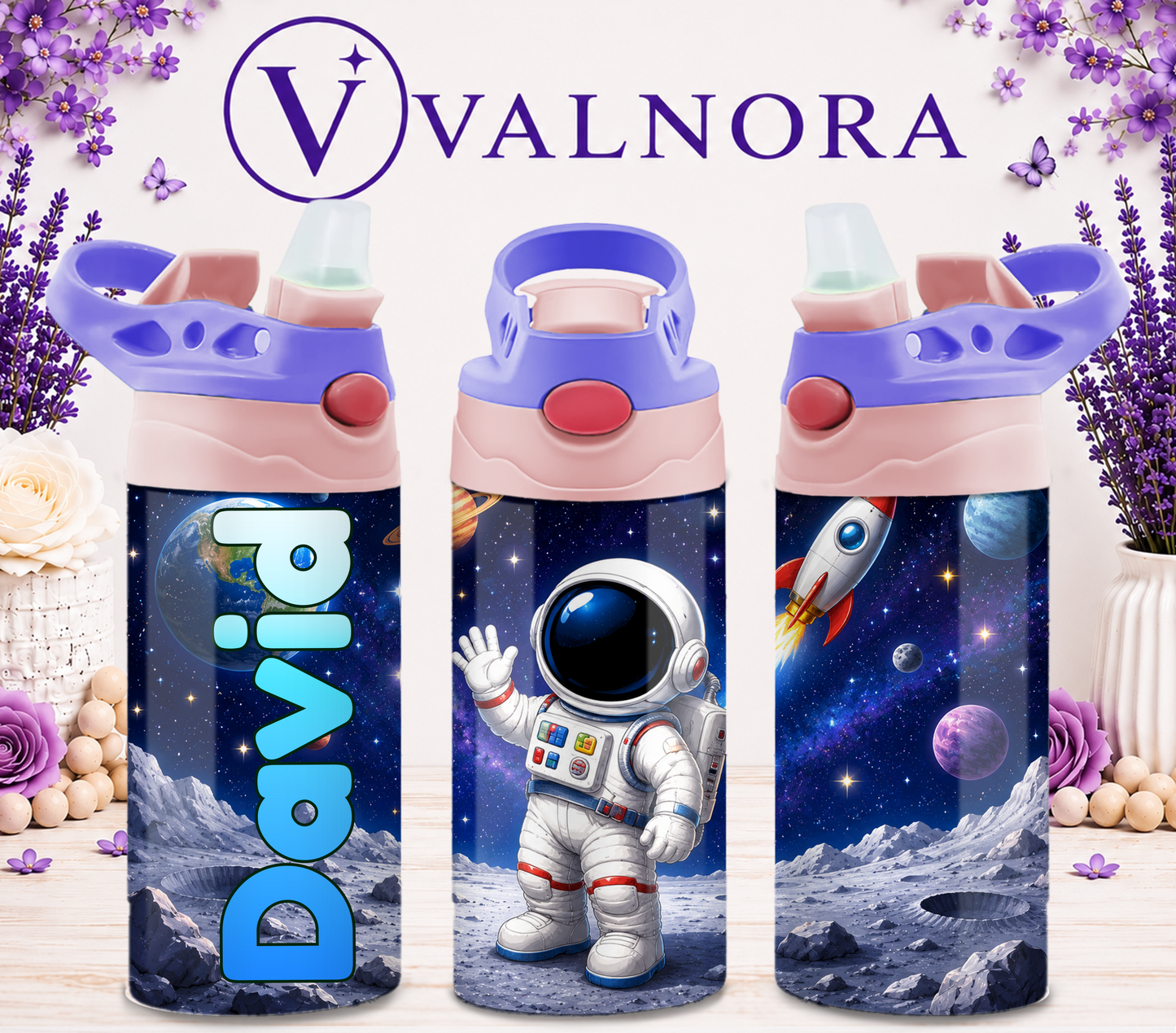 Personalized Space Kids Tumbler | Custom 12 oz Stainless Steel Cup