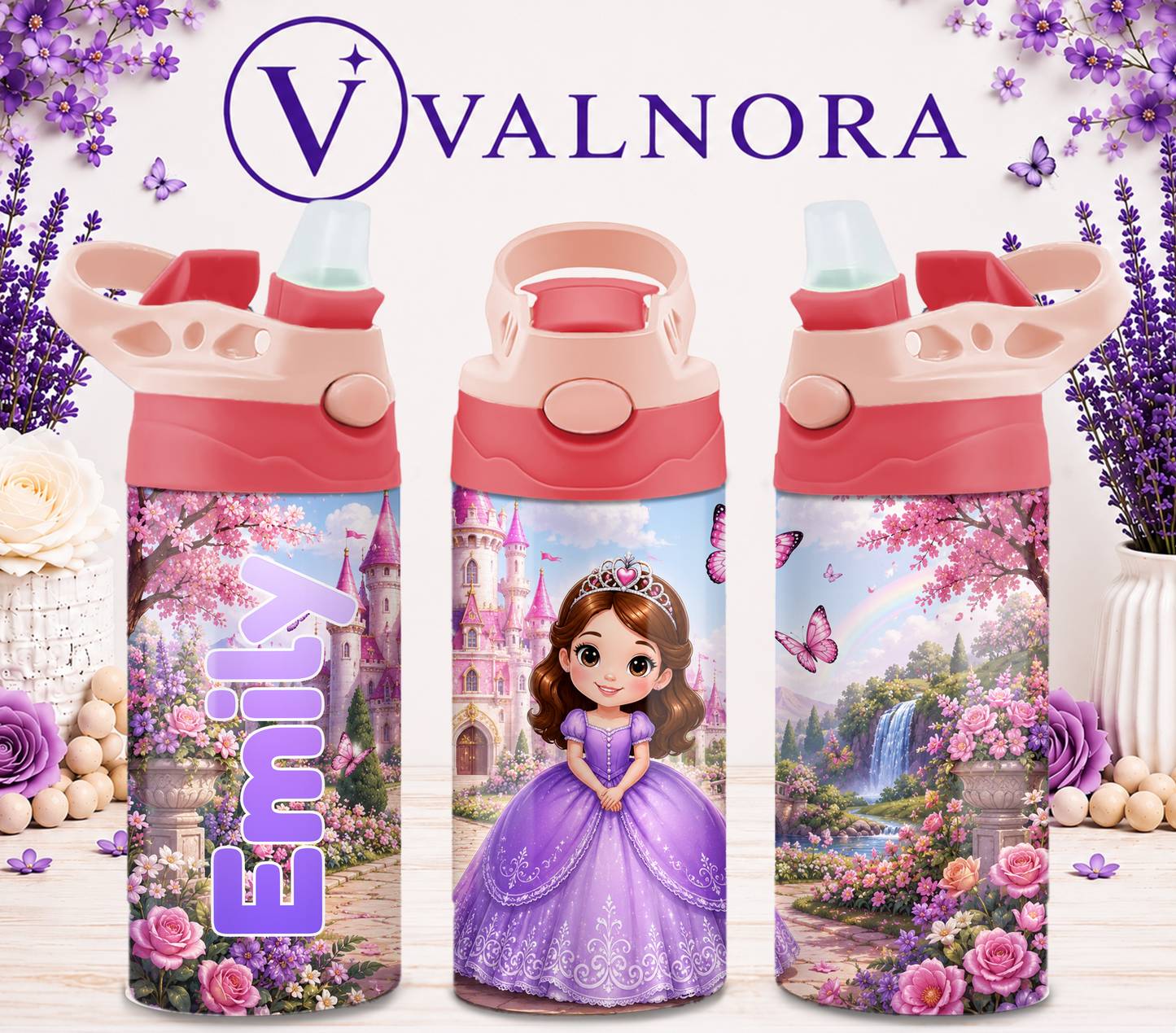 Personalized Princess Kids Tumbler | Custom 12 oz Stainless Steel Cup