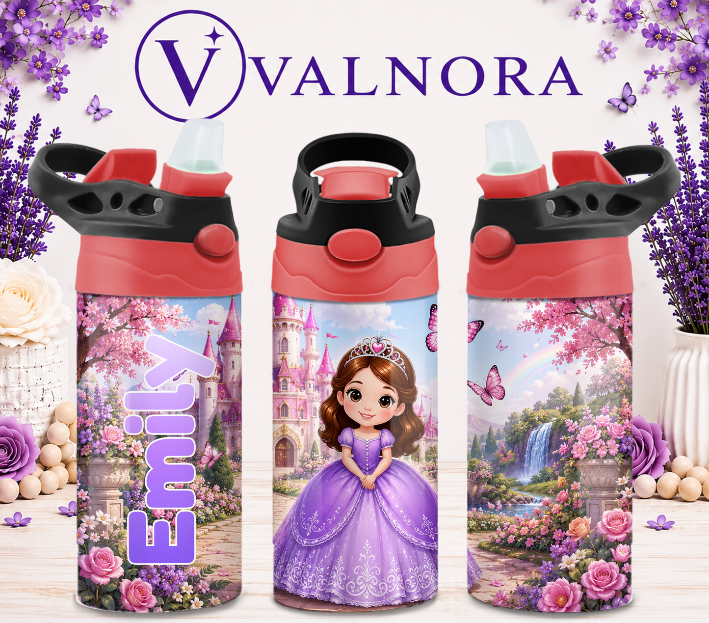 Personalized Princess Kids Tumbler | Custom 12 oz Stainless Steel Cup
