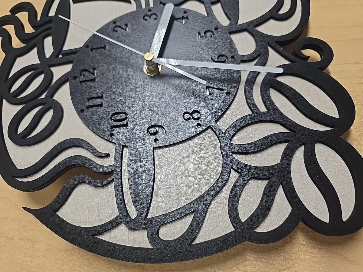 Coffee Wall Clock – Handmade Wood Decor